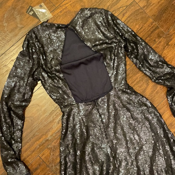 TFNC London Synthetic Long Sleeve Fit And Flare Sequin Midi Dress - Picture 5 of 7